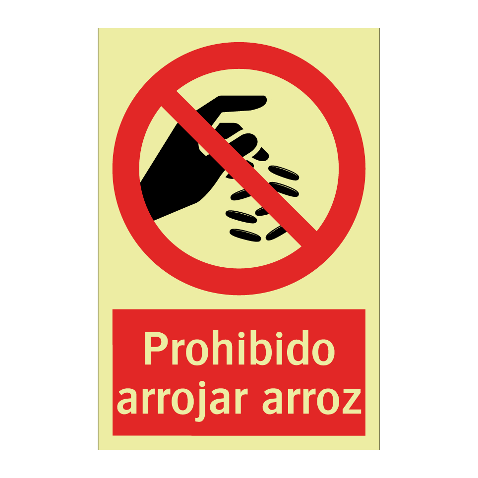 Prohibido arrojar arroz