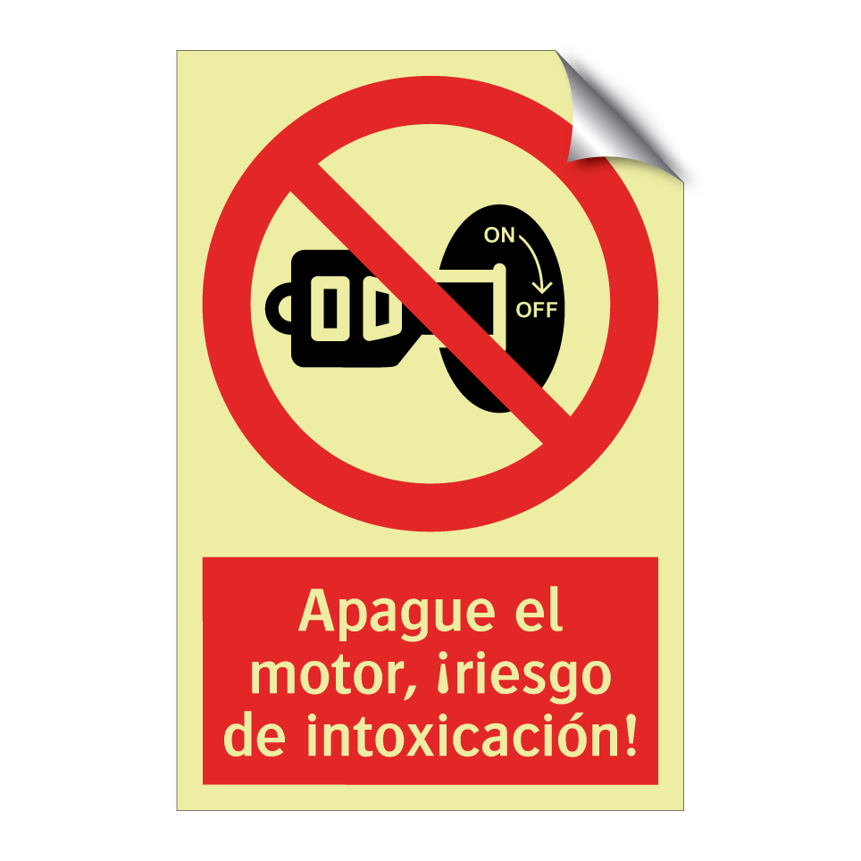 Apague el motor, ¡riesgo de intoxicación!