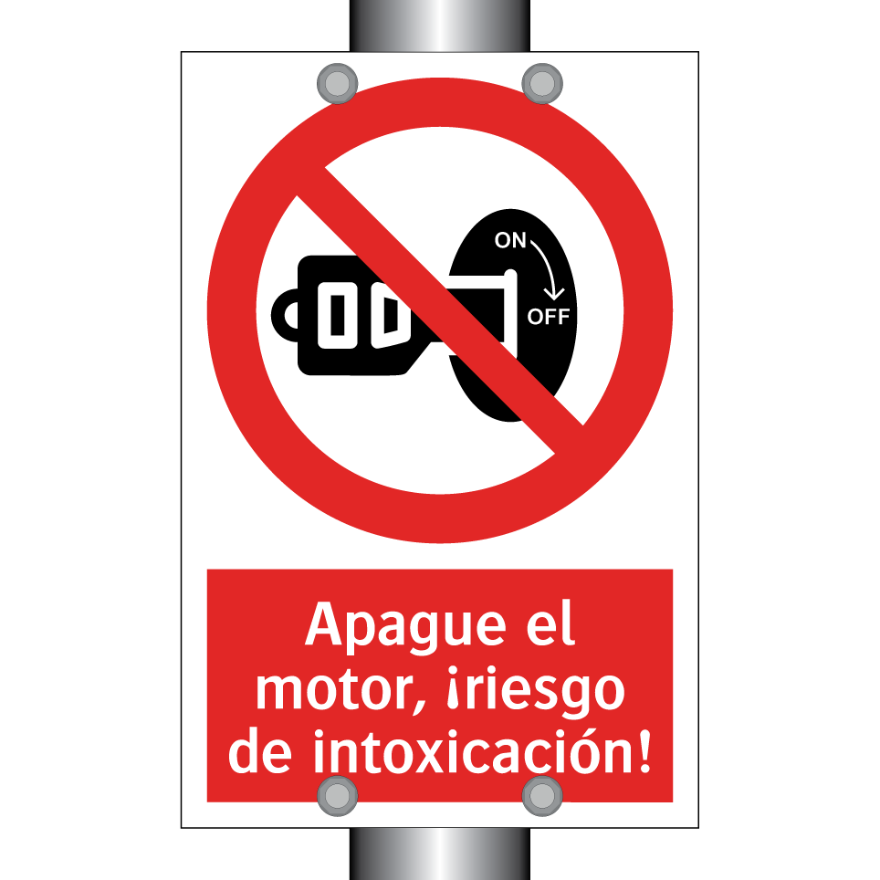 Apague el motor, ¡riesgo de intoxicación!