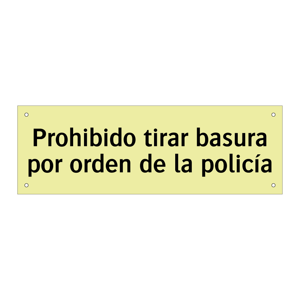 Prohibido tirar basura por orden de la policía