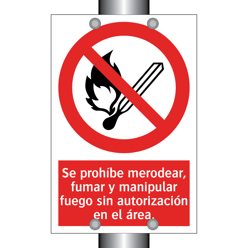 Se prohíbe merodear, fumar y manipular fuego sin autorización en el área.