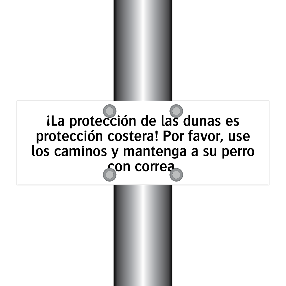 ¡La protección de las dunas es protección costera! Por favor, use los caminos y mantenga a su perro con correa.