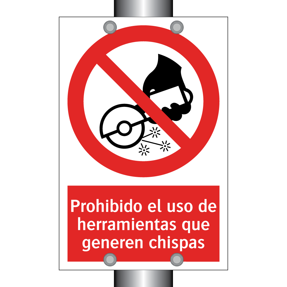 Prohibido el uso de herramientas que generen chispas