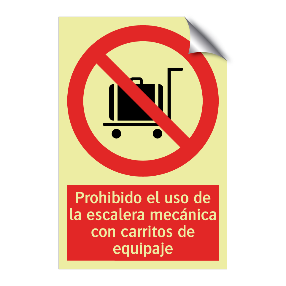Prohibido el uso de la escalera mecánica con carritos de equipaje