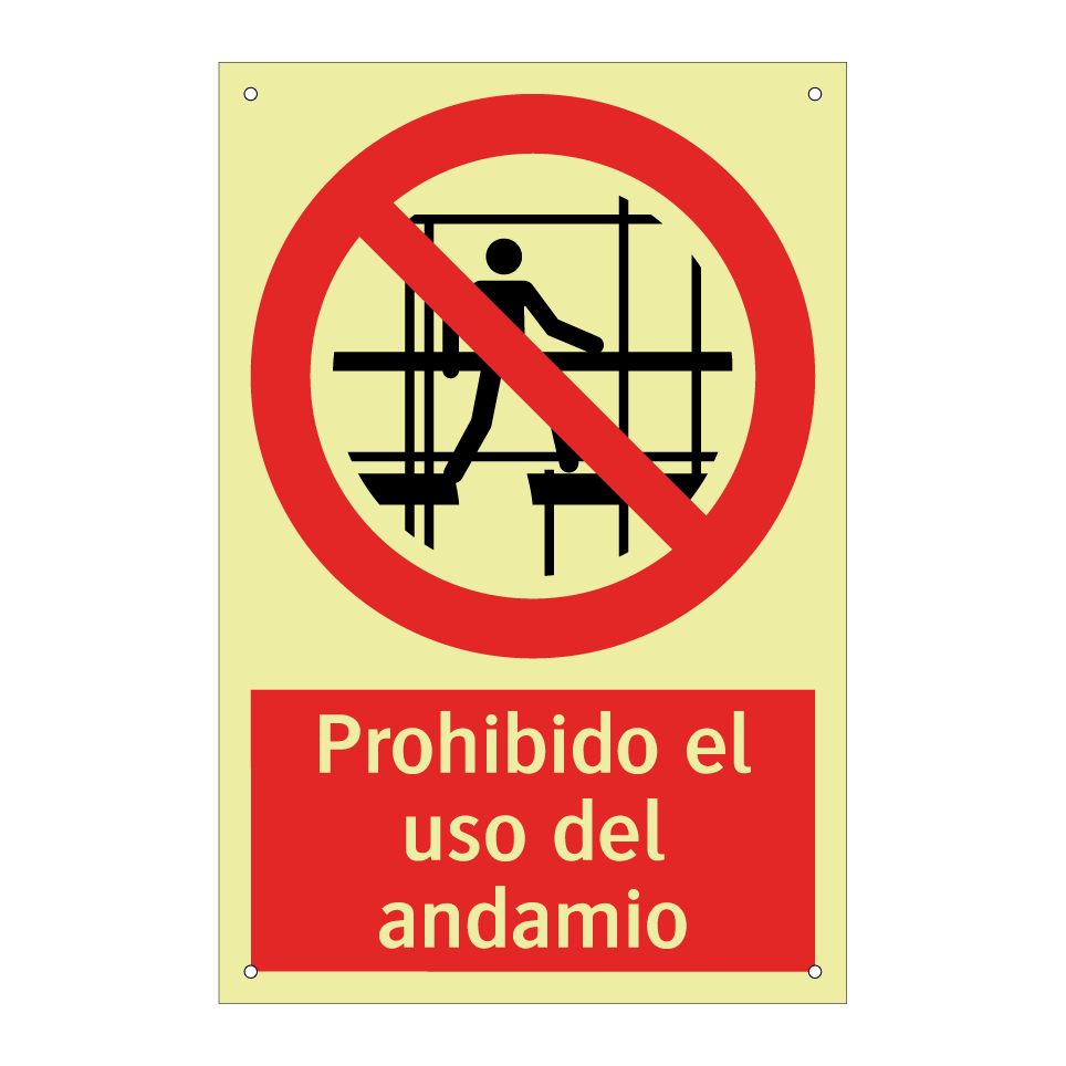 Prohibido el uso del andamio