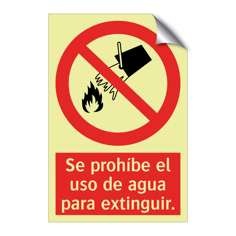 Se prohíbe el uso de agua para extinguir.