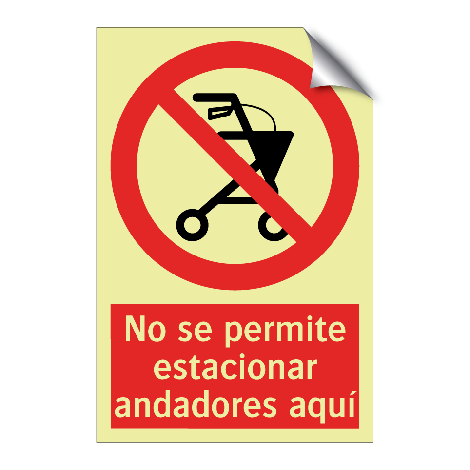 No se permite estacionar andadores aquí