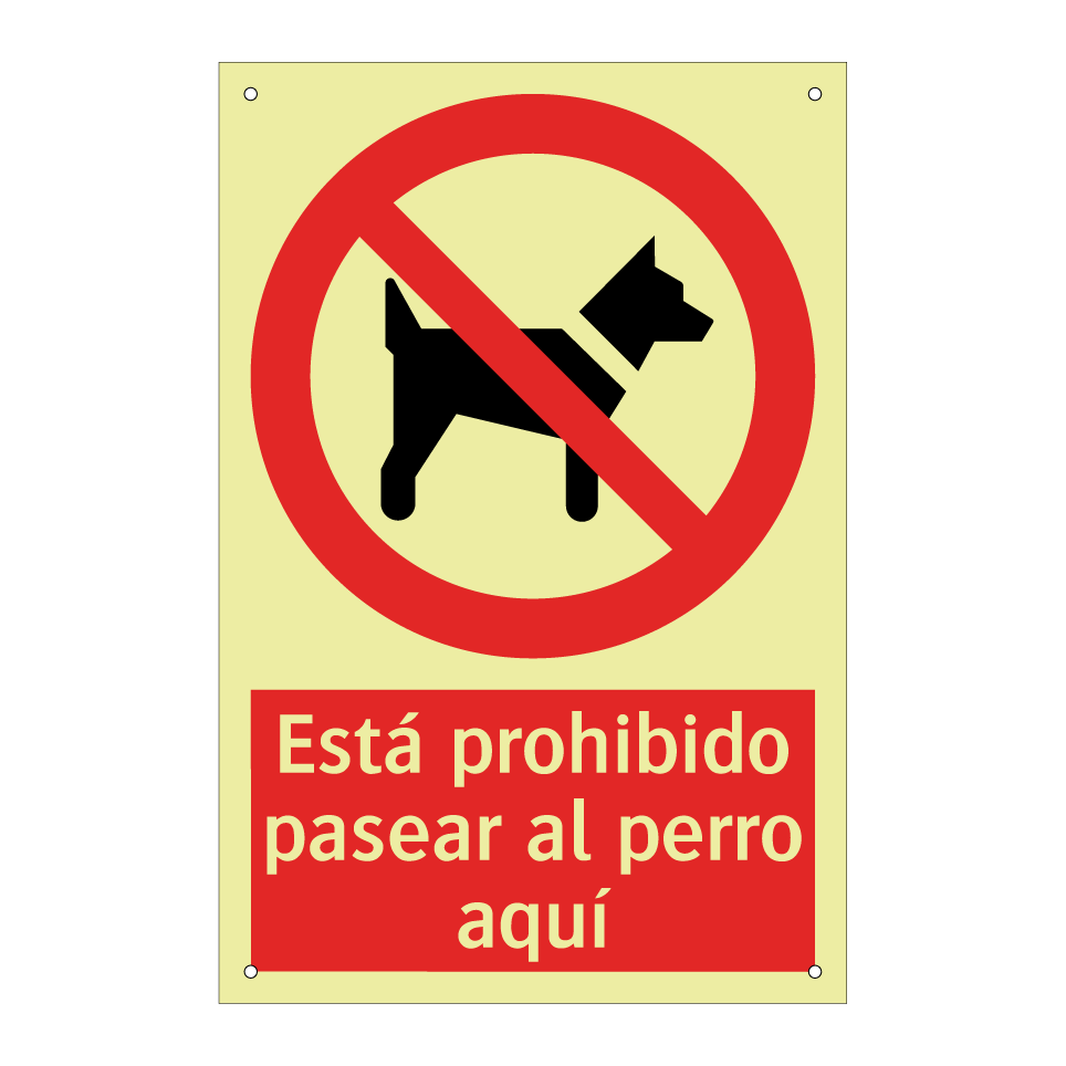 Está prohibido pasear al perro aquí