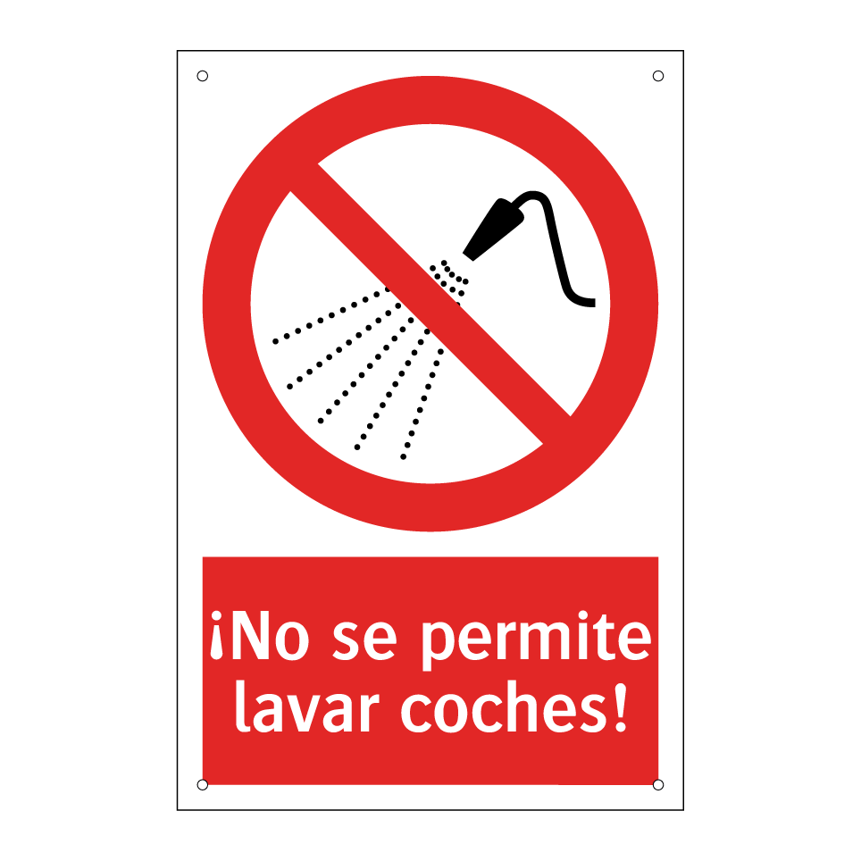 ¡No se permite lavar coches!