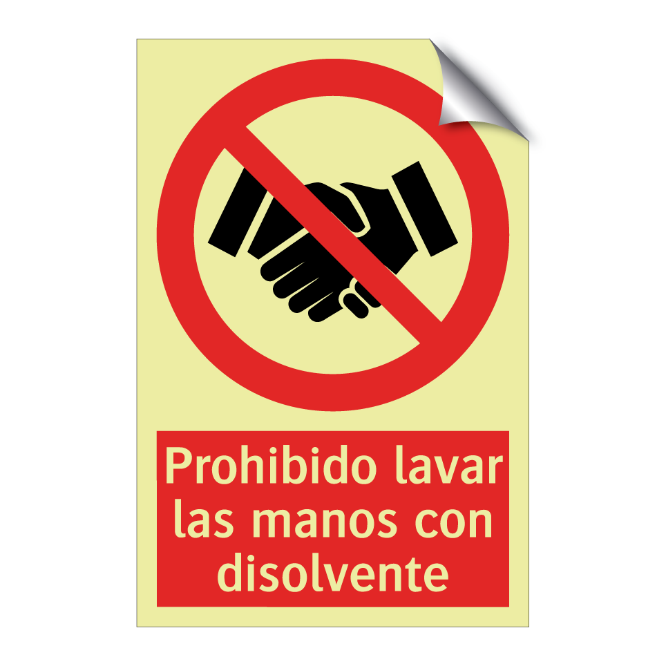 Prohibido lavar las manos con disolvente