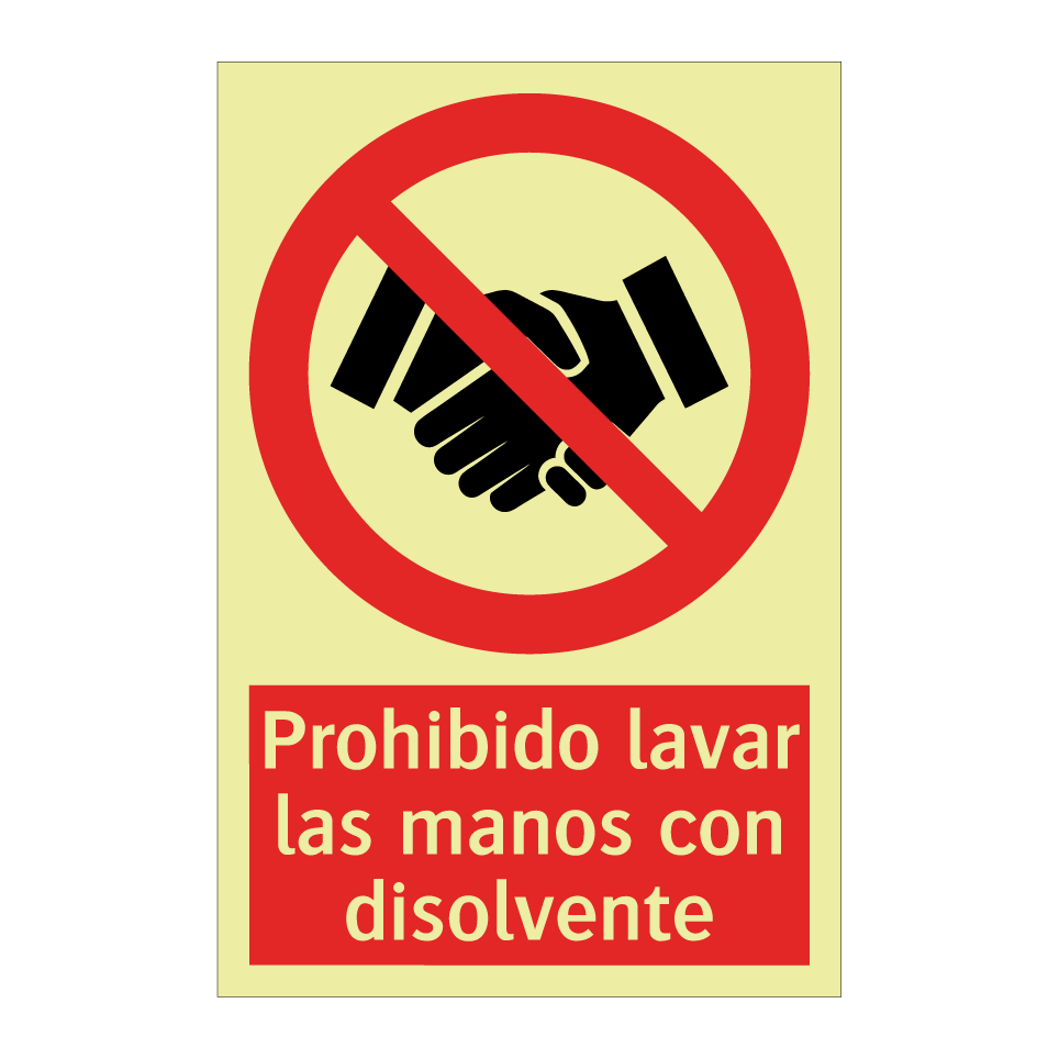 Prohibido lavar las manos con disolvente