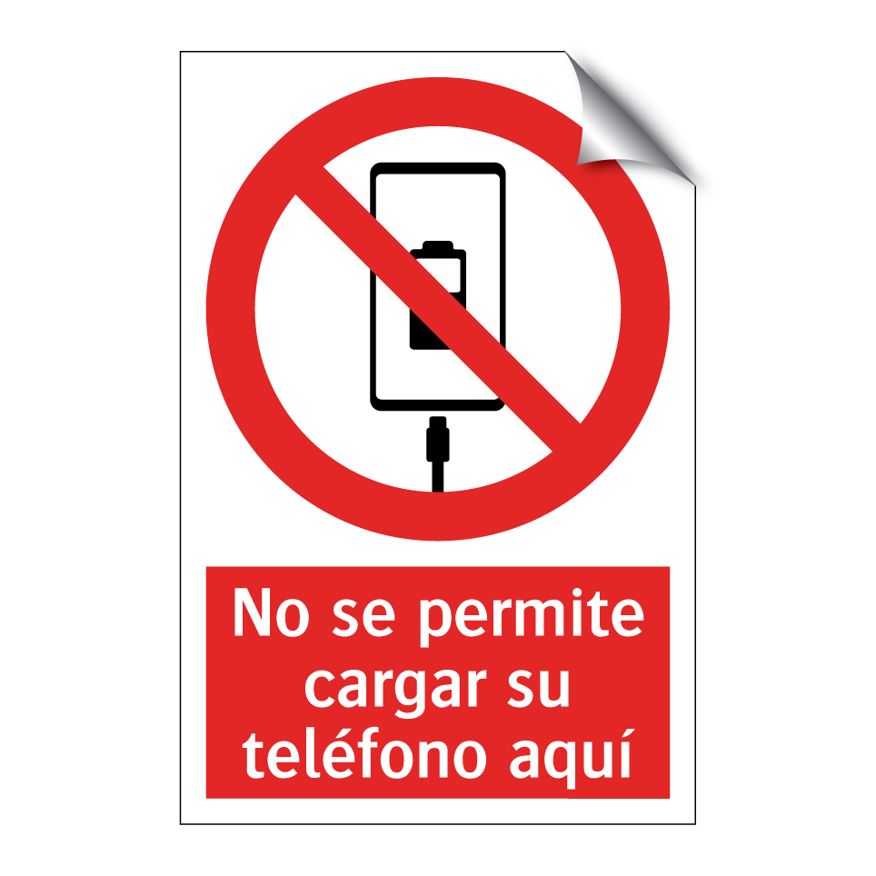No se permite cargar su teléfono aquí