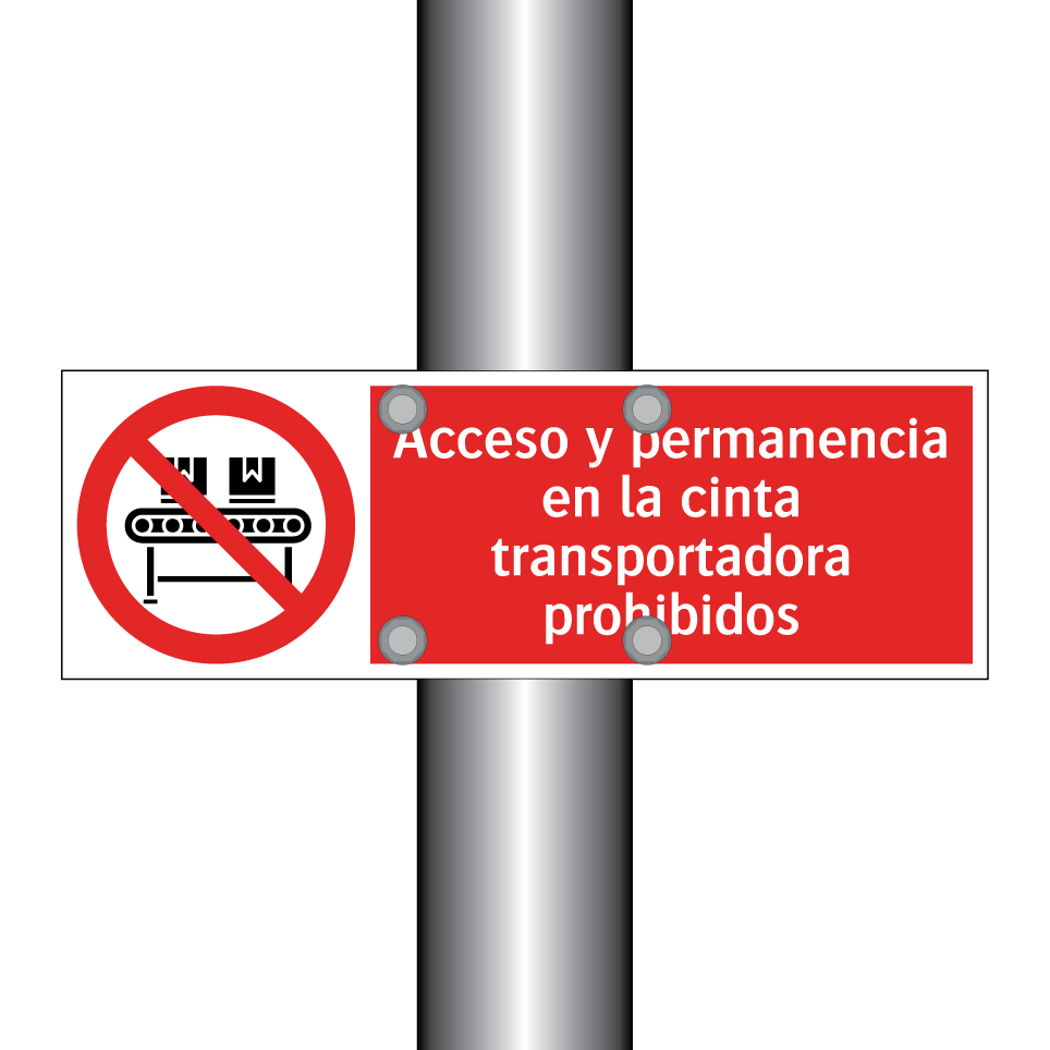 Acceso y permanencia en la cinta transportadora prohibidos