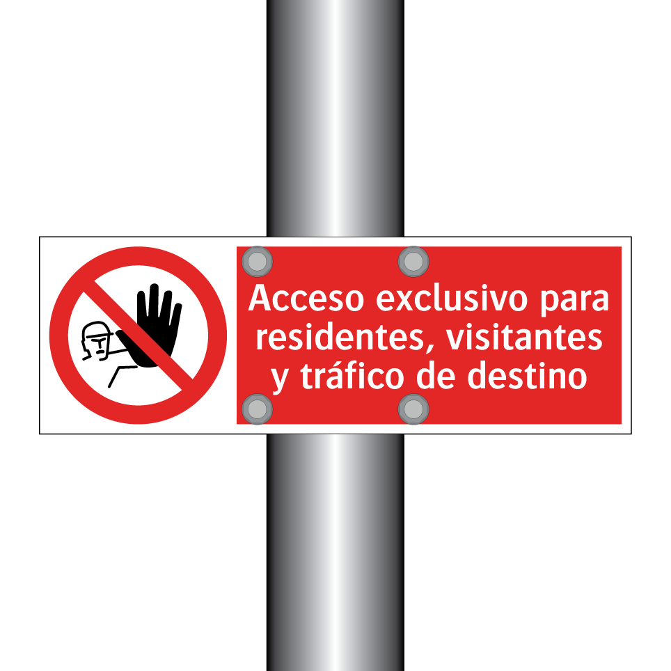 Acceso exclusivo para residentes, visitantes y tráfico de destino