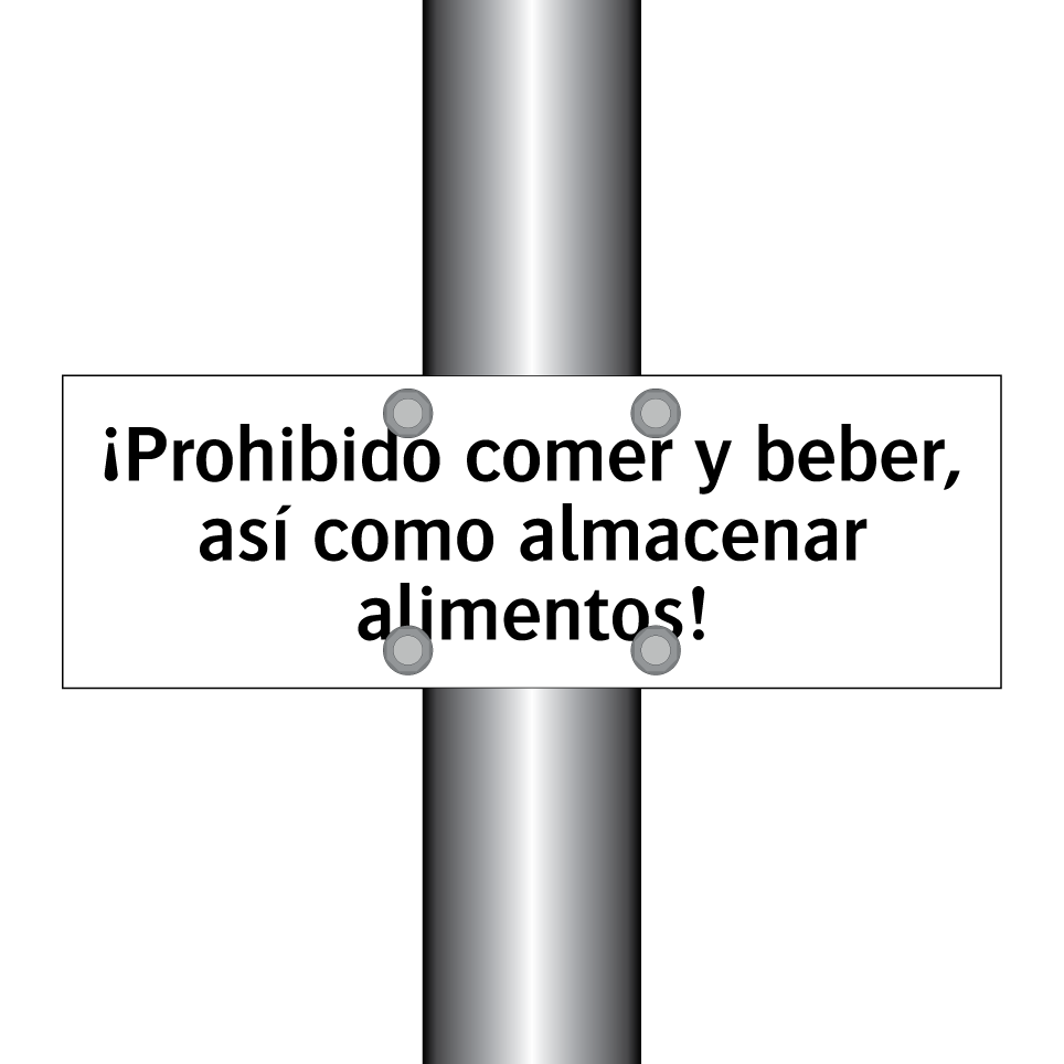 ¡Prohibido comer y beber, así como almacenar alimentos!