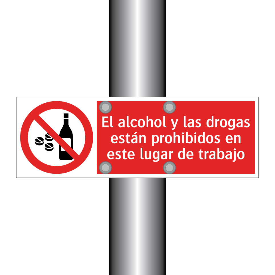 El alcohol y las drogas están prohibidos en este lugar de trabajo