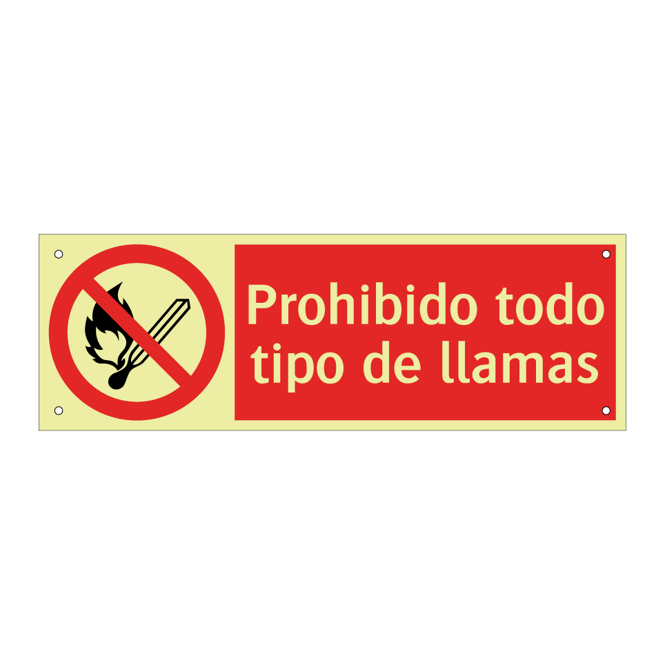 Prohibido todo tipo de llamas
