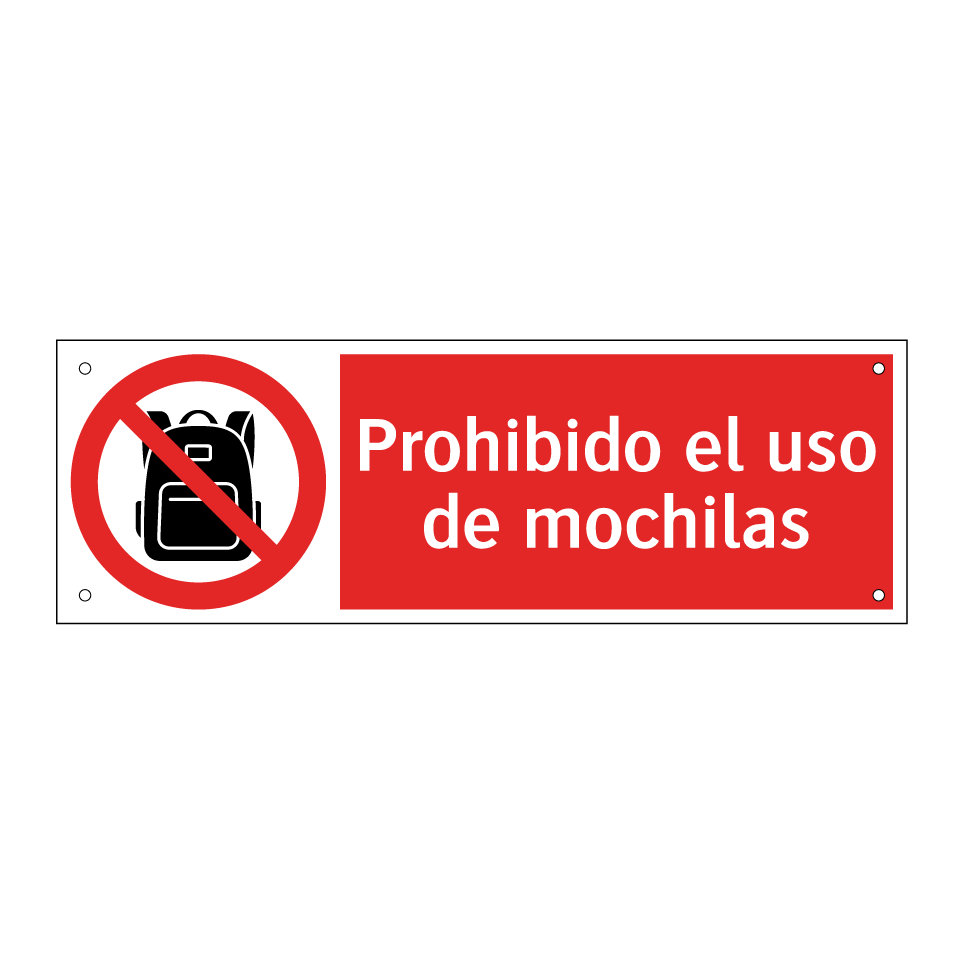 Prohibido el uso de mochilas
