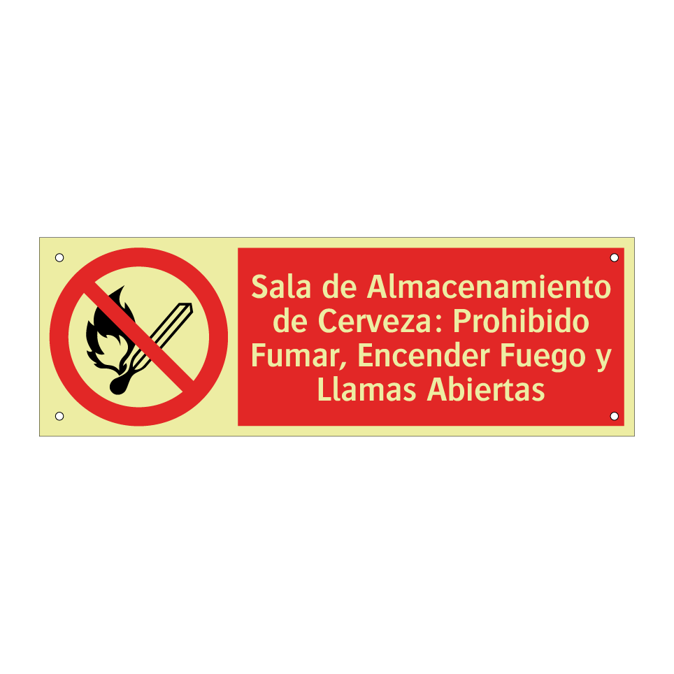 Sala de Almacenamiento de Cerveza: Prohibido Fumar, Encender Fuego y Llamas Abiertas