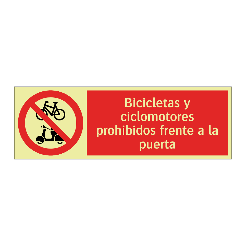 Bicicletas y ciclomotores prohibidos frente a la puerta