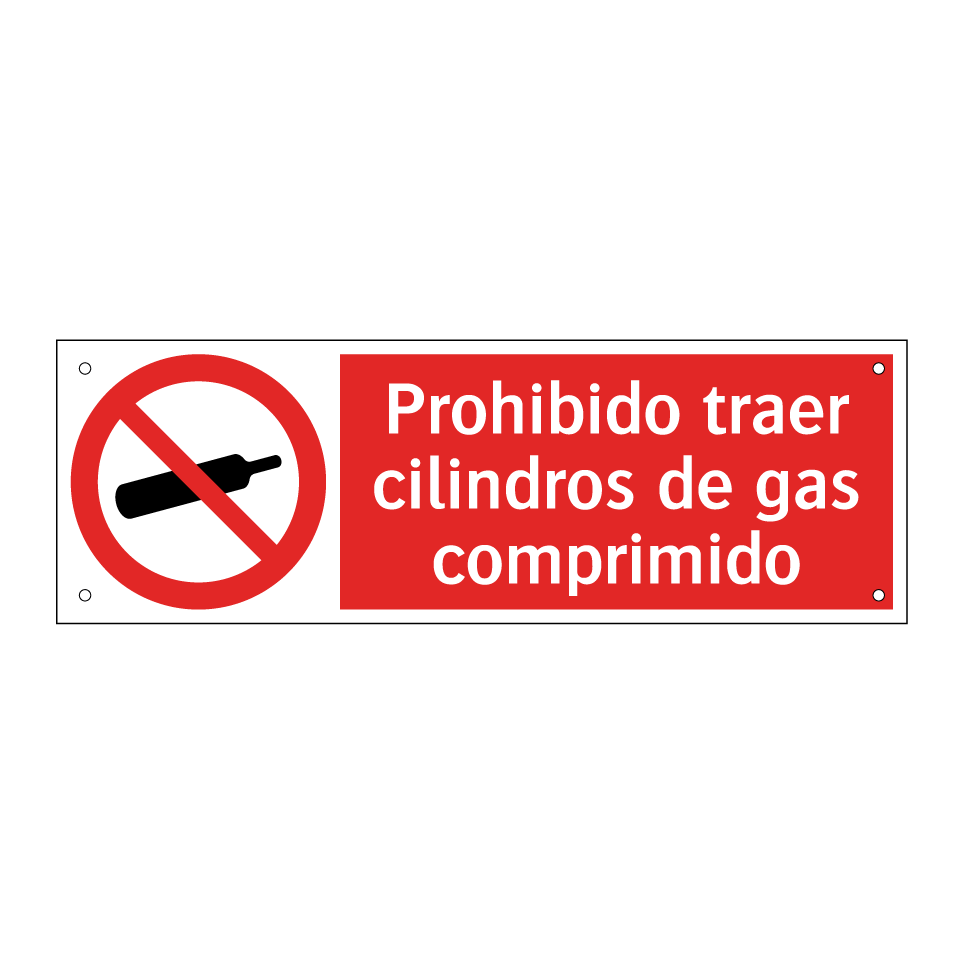 Prohibido traer cilindros de gas comprimido