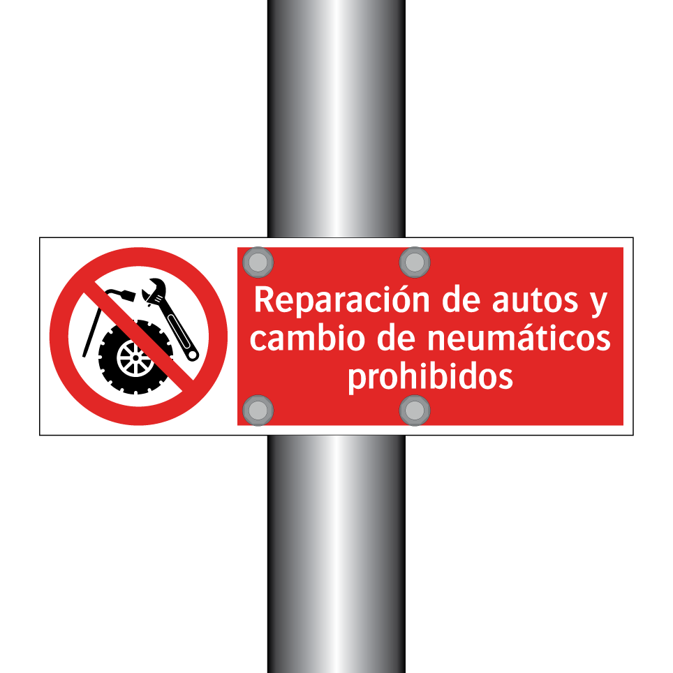 Reparación de autos y cambio de neumáticos prohibidos