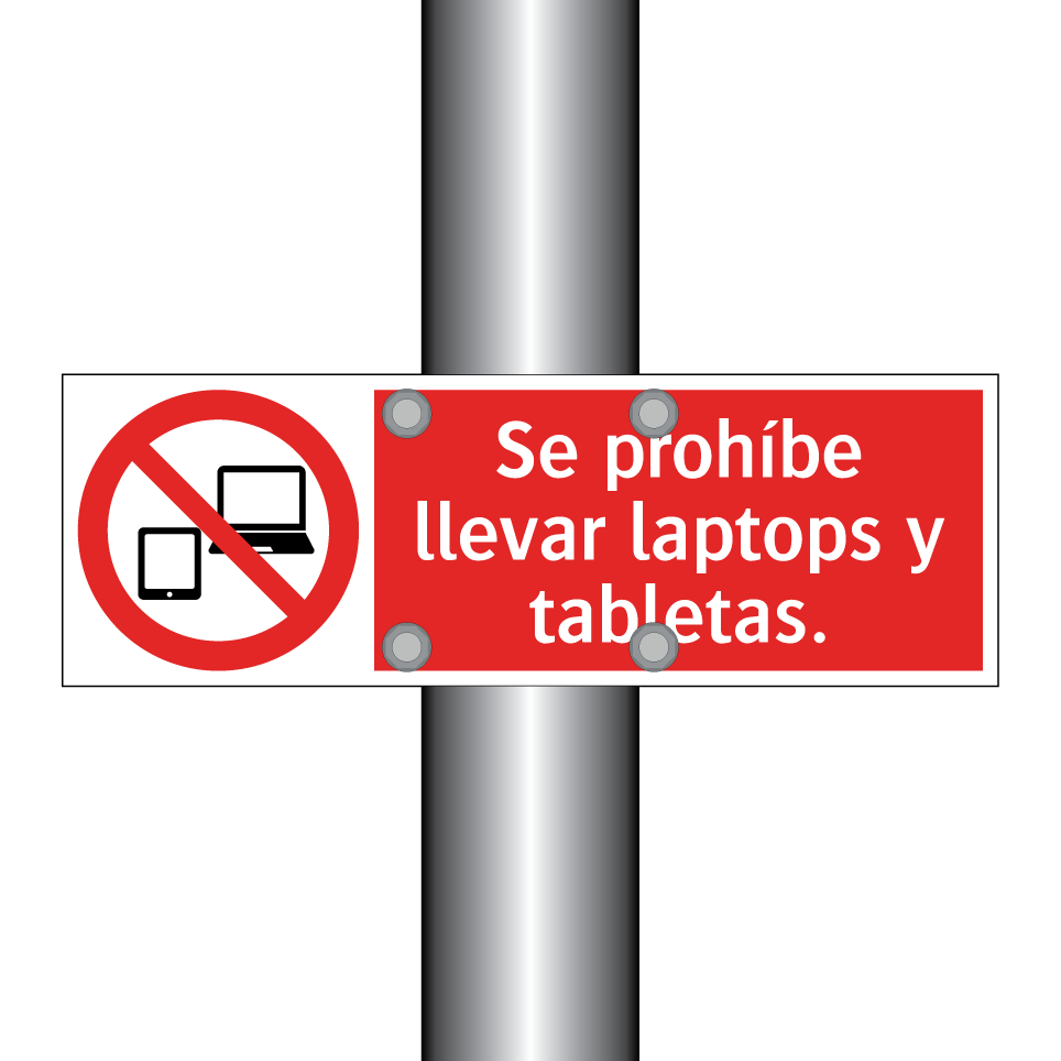 Se prohíbe llevar laptops y tabletas.