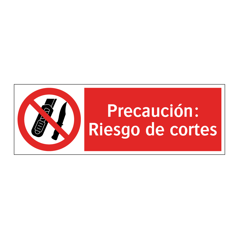 Precaución: Riesgo de cortes