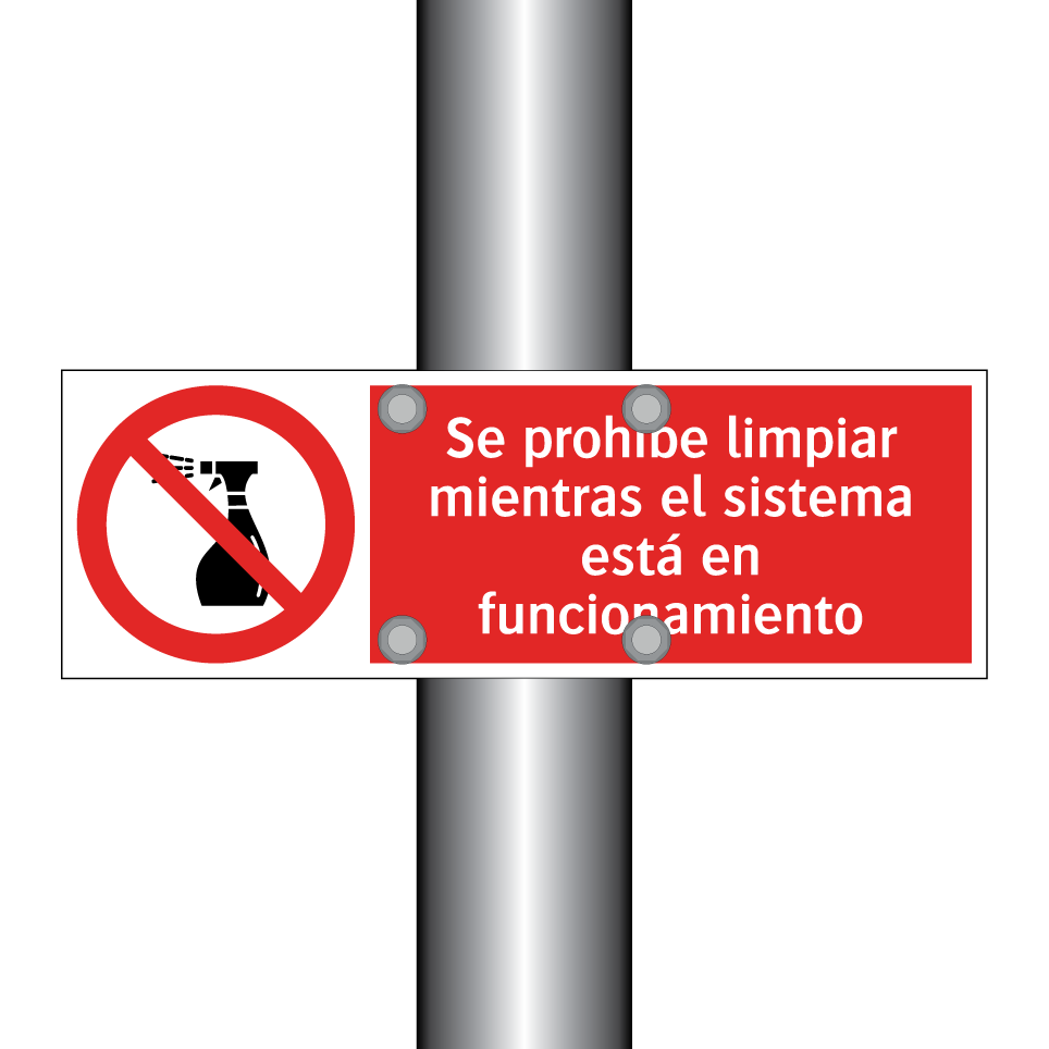 Se prohíbe limpiar mientras el sistema está en funcionamiento
