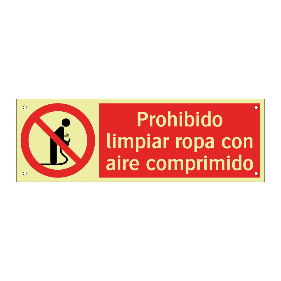 Prohibido limpiar ropa con aire comprimido