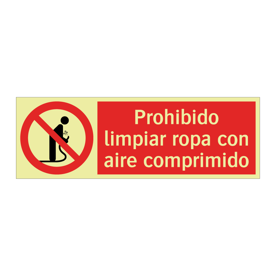 Prohibido limpiar ropa con aire comprimido