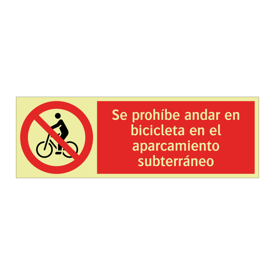 Se prohíbe andar en bicicleta en el aparcamiento subterráneo