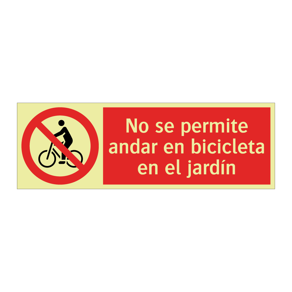 No se permite andar en bicicleta en el jardín