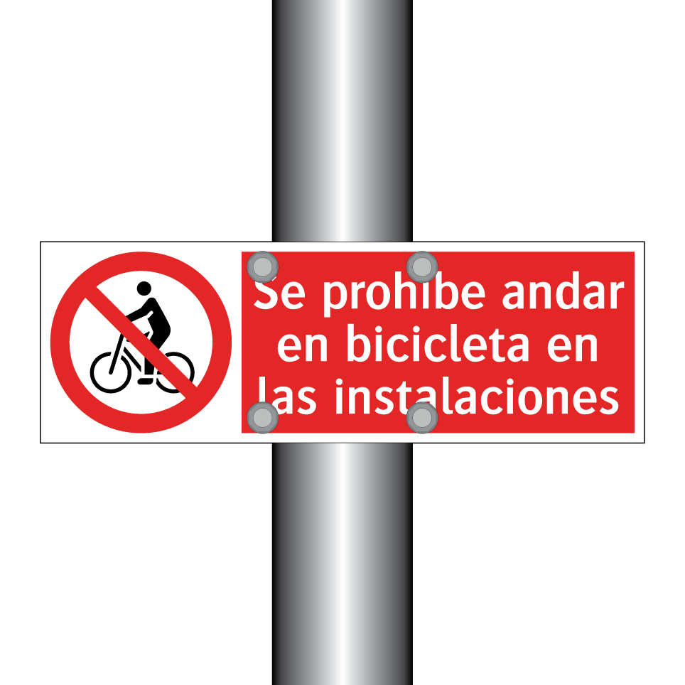 Se prohíbe andar en bicicleta en las instalaciones