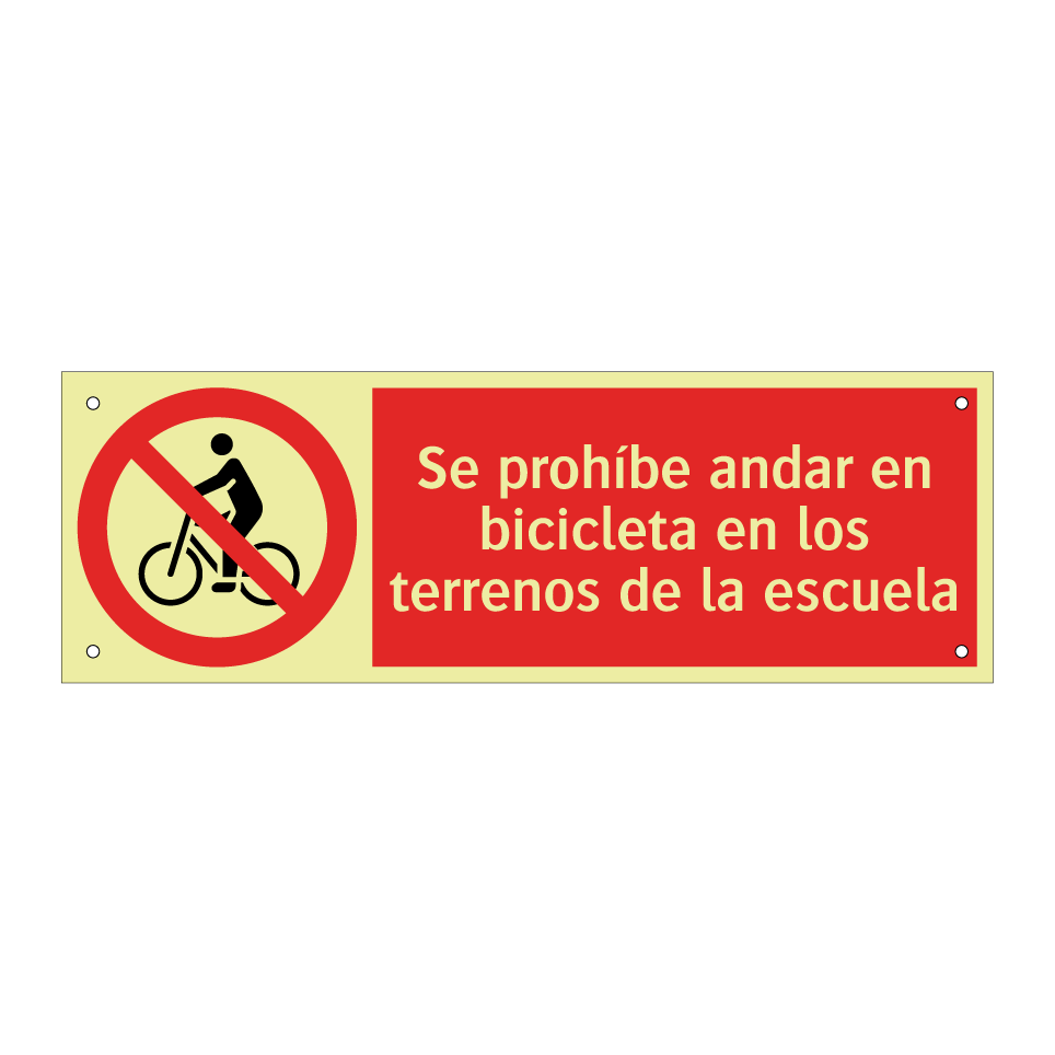 Se prohíbe andar en bicicleta en los terrenos de la escuela