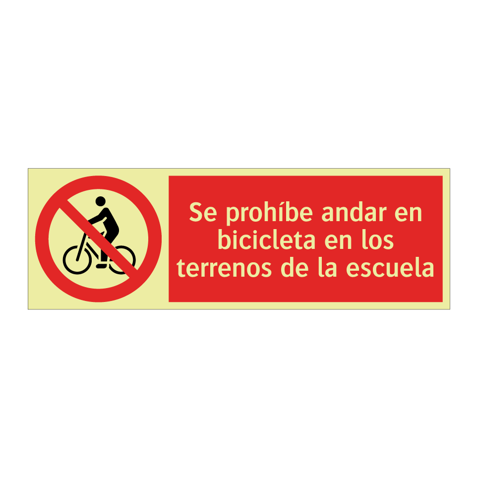 Se prohíbe andar en bicicleta en los terrenos de la escuela