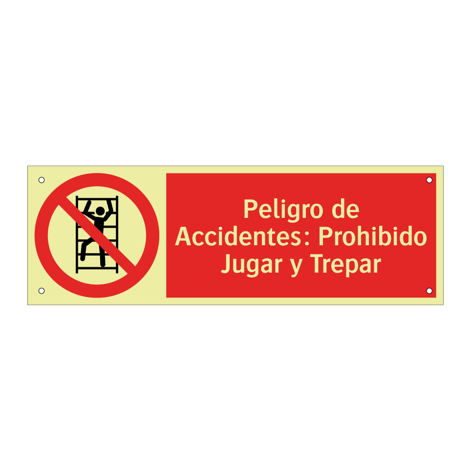 Peligro de Accidentes: Prohibido Jugar y Trepar