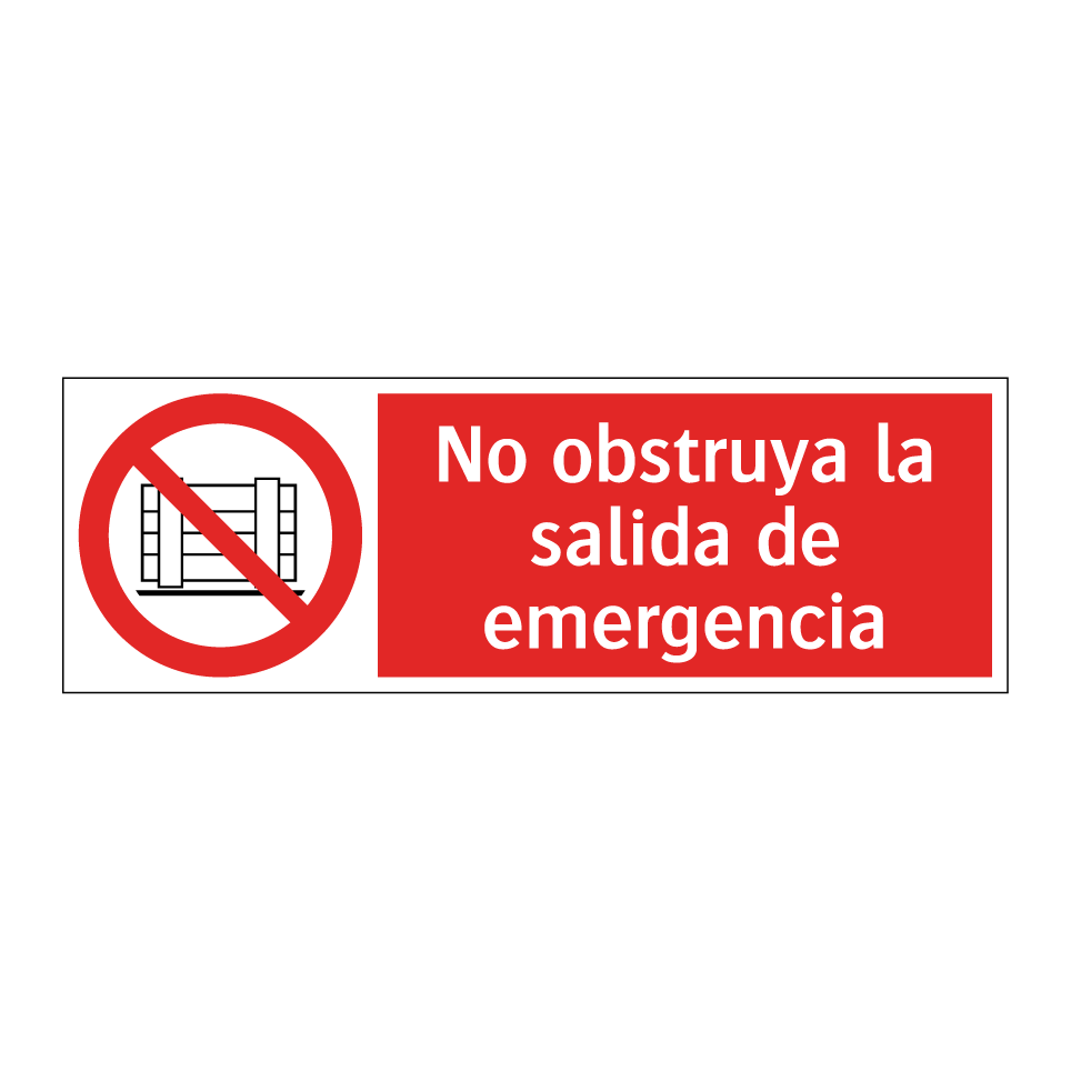 No obstruya la salida de emergencia