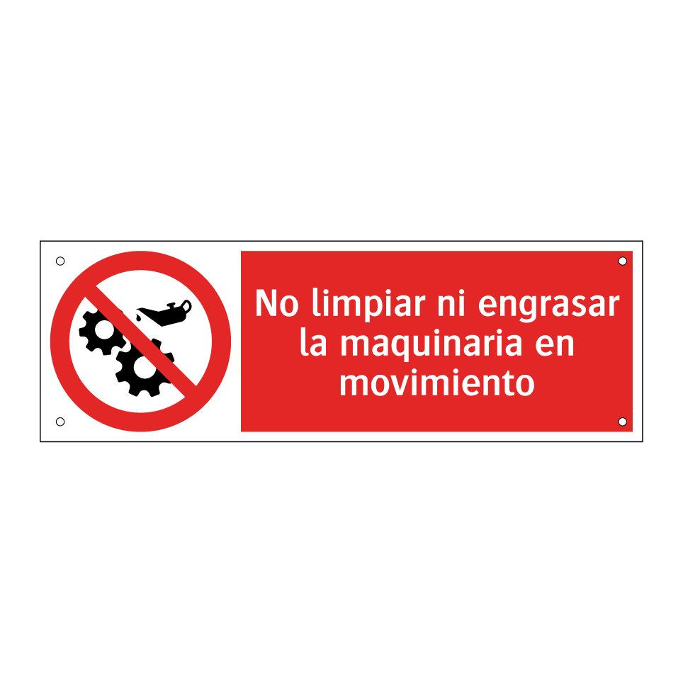 No limpiar ni engrasar la maquinaria en movimiento