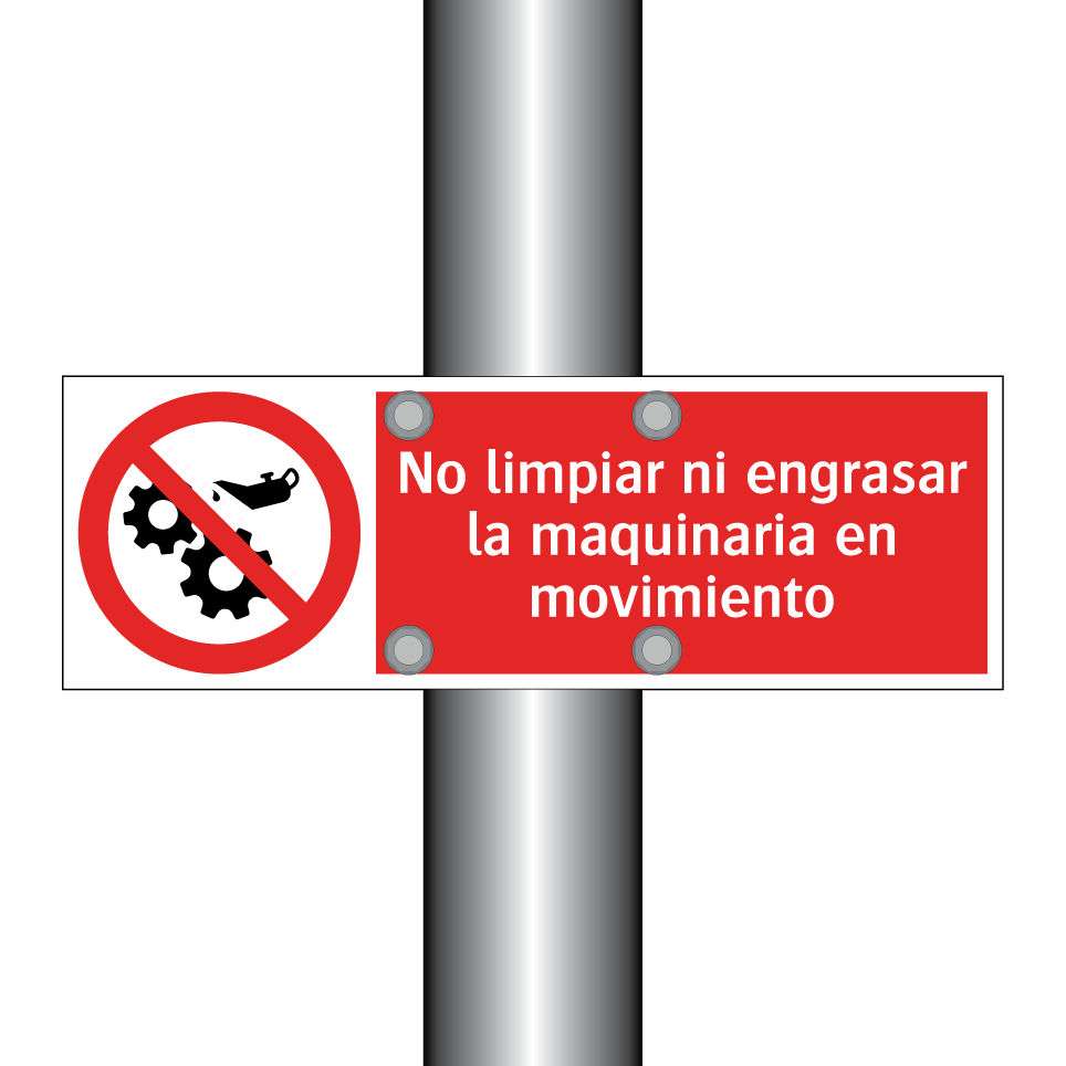 No limpiar ni engrasar la maquinaria en movimiento
