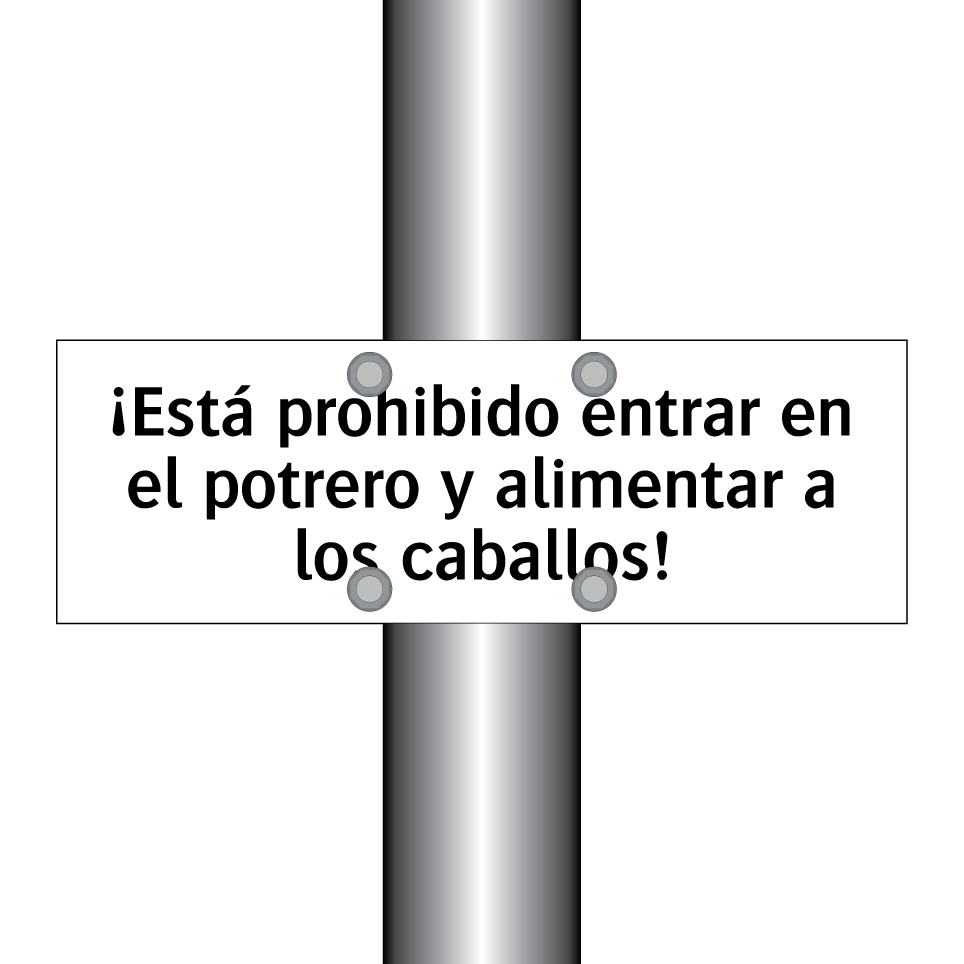 ¡Está prohibido entrar en el potrero y alimentar a los caballos!