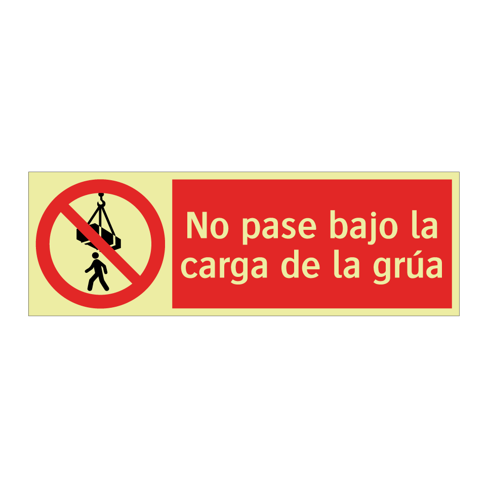 No pase bajo la carga de la grúa