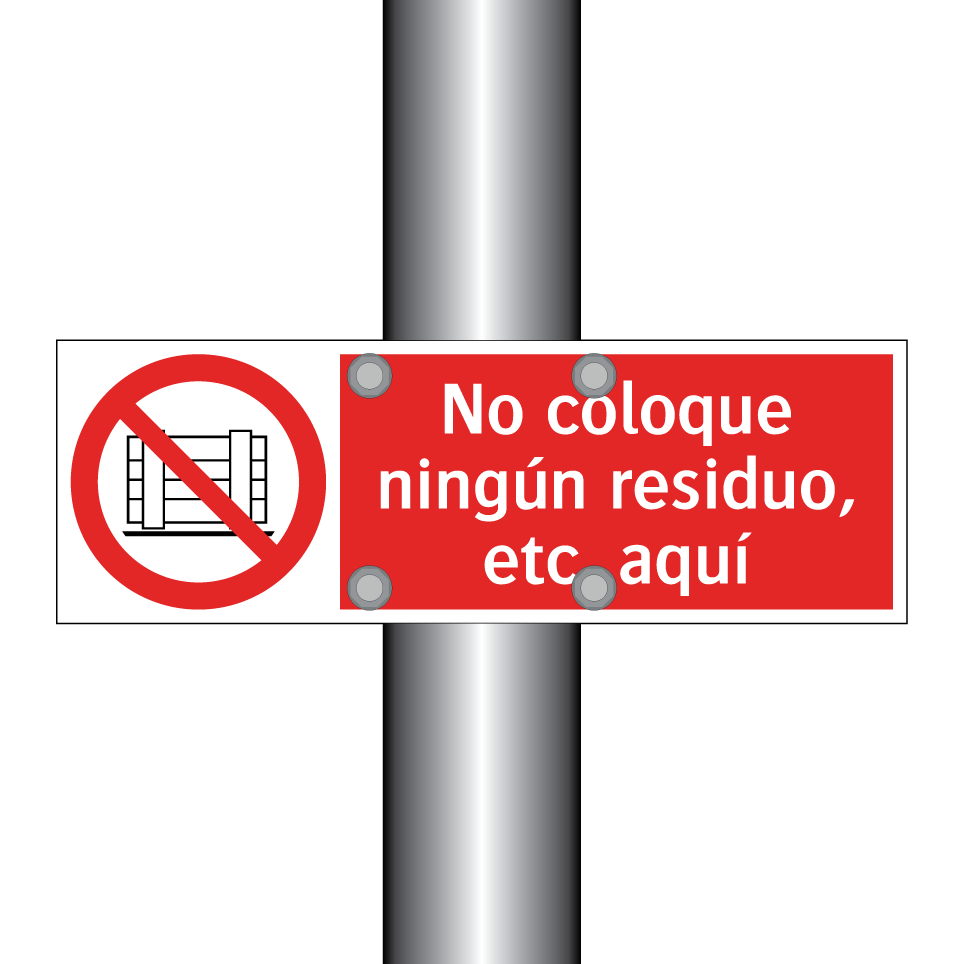 No coloque ningún residuo, etc. aquí