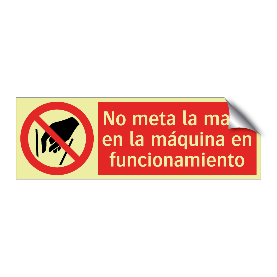 No meta la mano en la máquina en funcionamiento