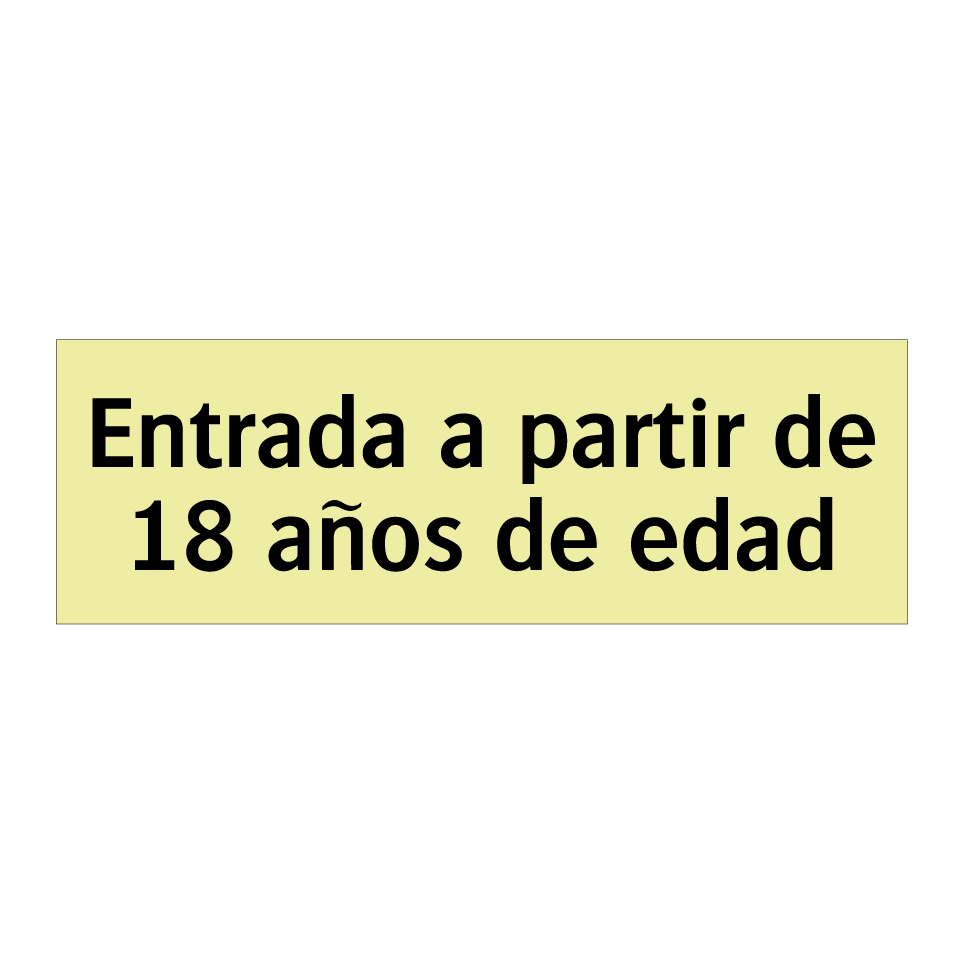 Entrada a partir de 18 años de edad