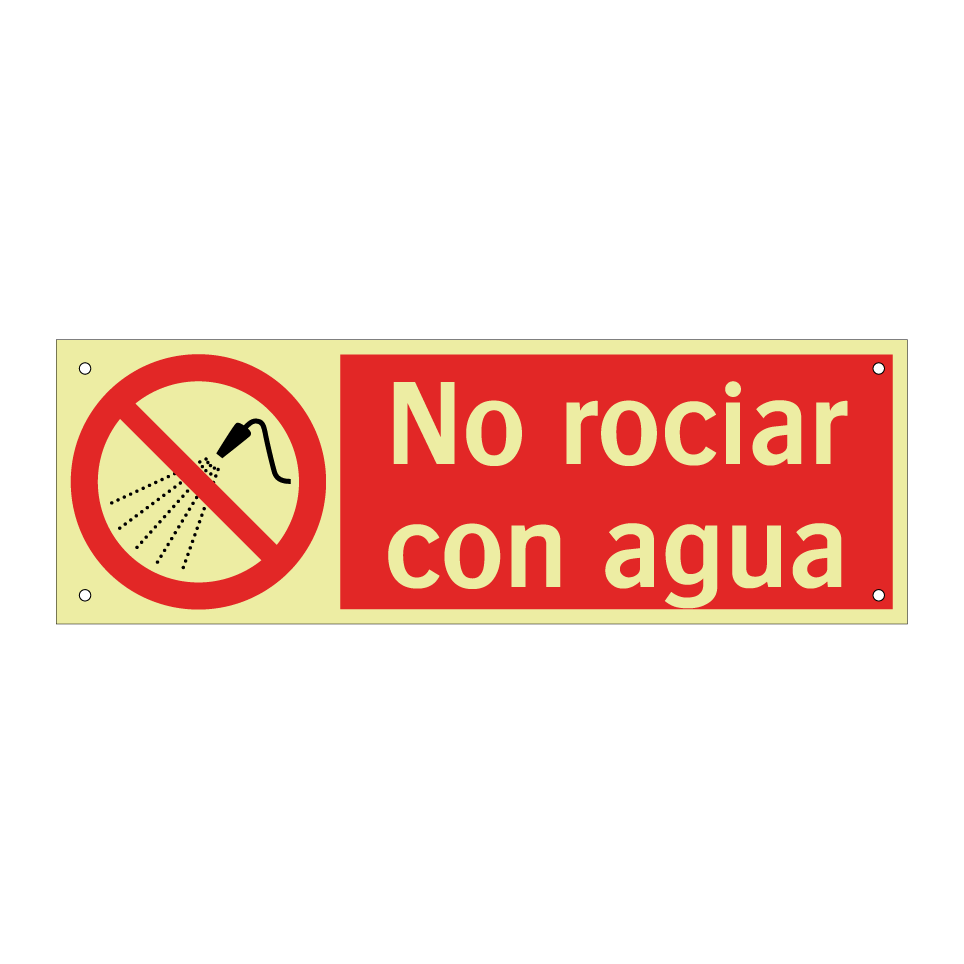 No rociar con agua