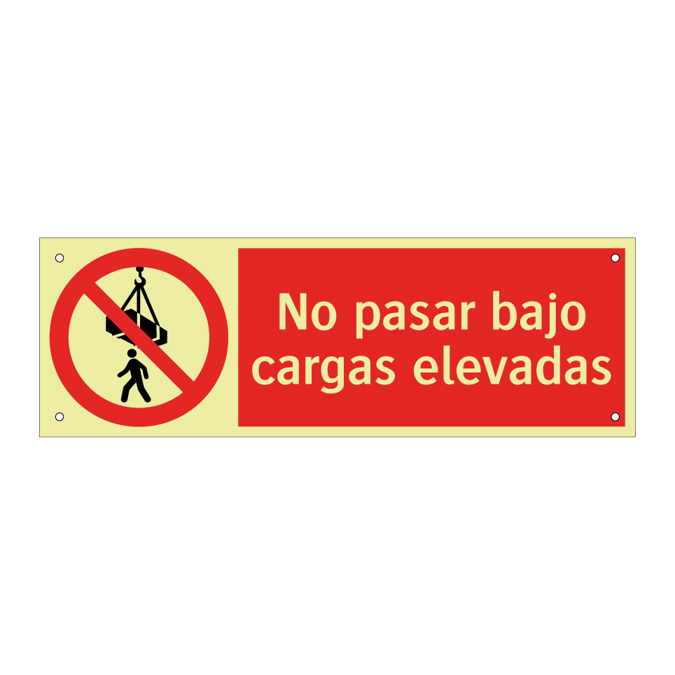 No pasar bajo cargas elevadas