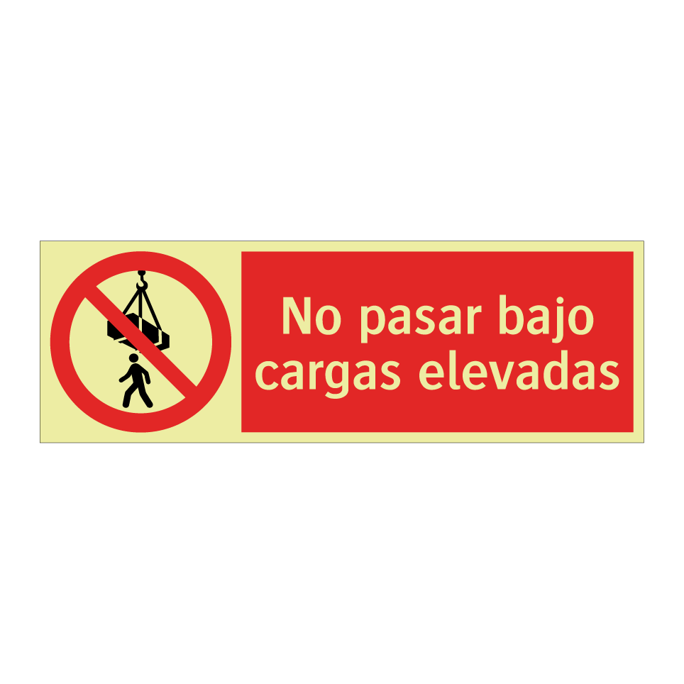 No pasar bajo cargas elevadas