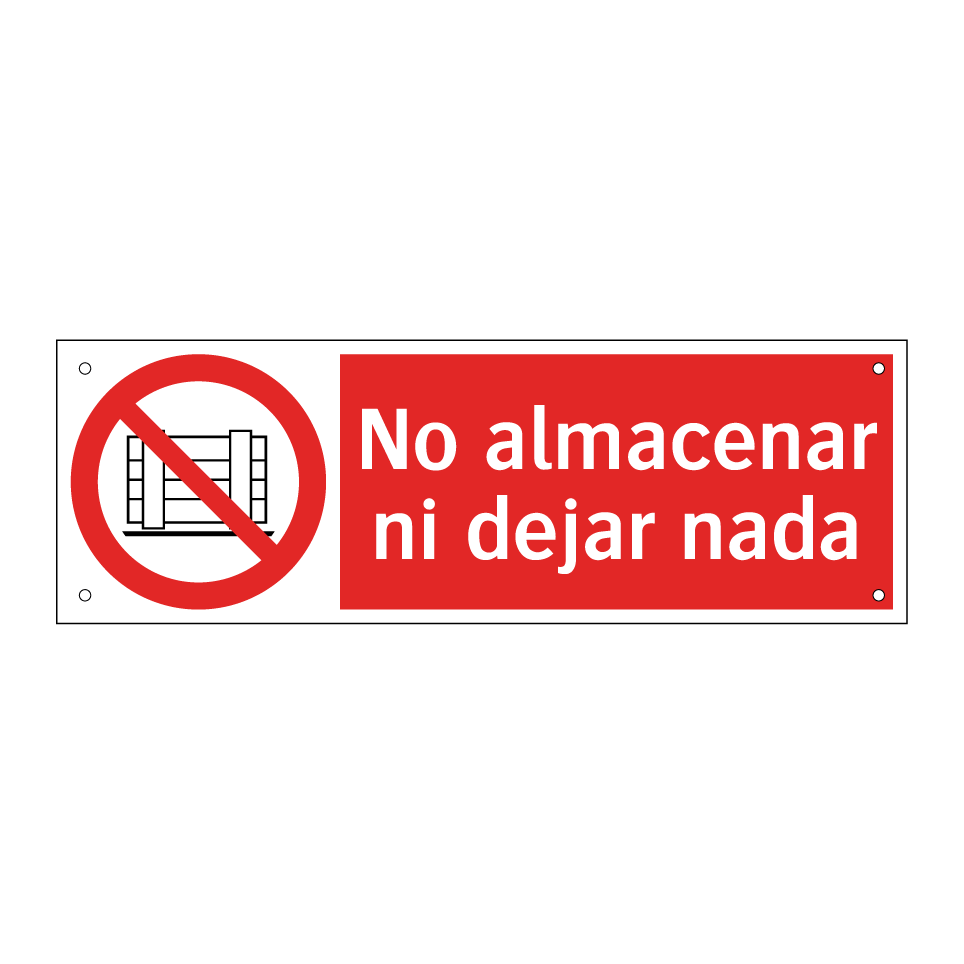 No almacenar ni dejar nada