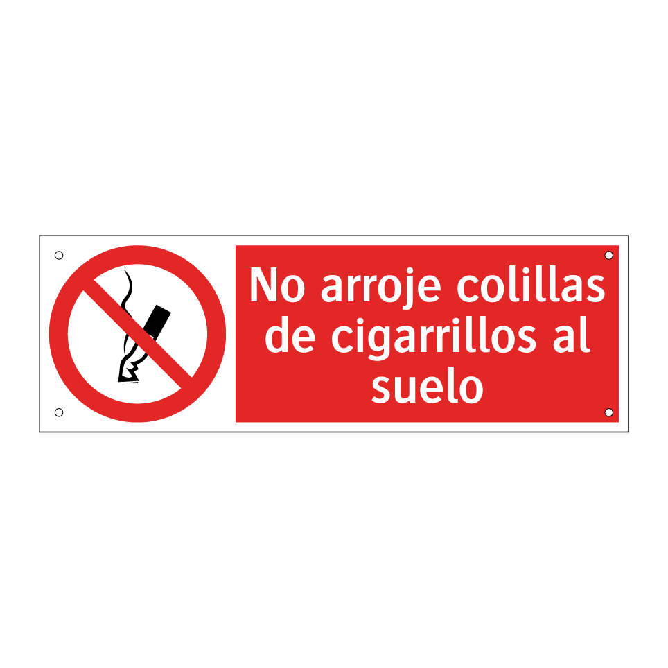 No arroje colillas de cigarrillos al suelo